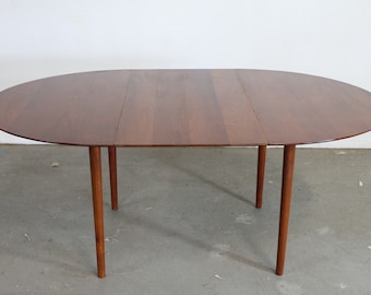 Mid-Century Danish Modern Peter Hdvit Teak Oval Dining Table w 1 Extension