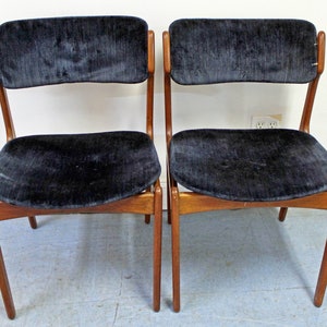 Vintage Erik Buch Dining Chairs Mid-Century Modern Danish Modern for O.D. Mobler Teak Side Chairs PAIR image 2