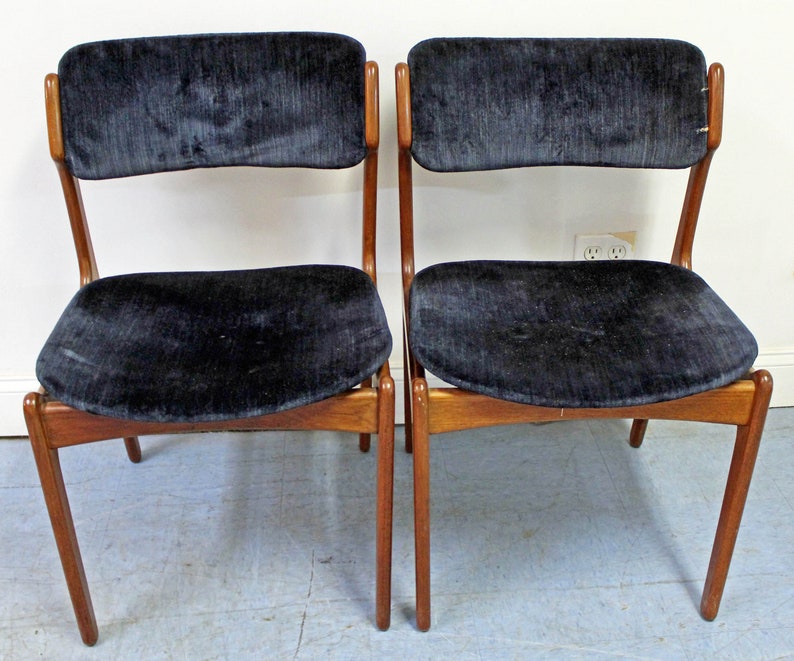 Vintage Erik Buch Dining Chairs Mid-Century Modern Danish Modern for O.D. Mobler Teak Side Chairs PAIR image 2