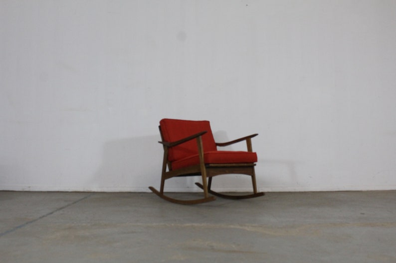 Mid-Century Modern Walnut Open Arm Rocking/Lounge Chair image 2