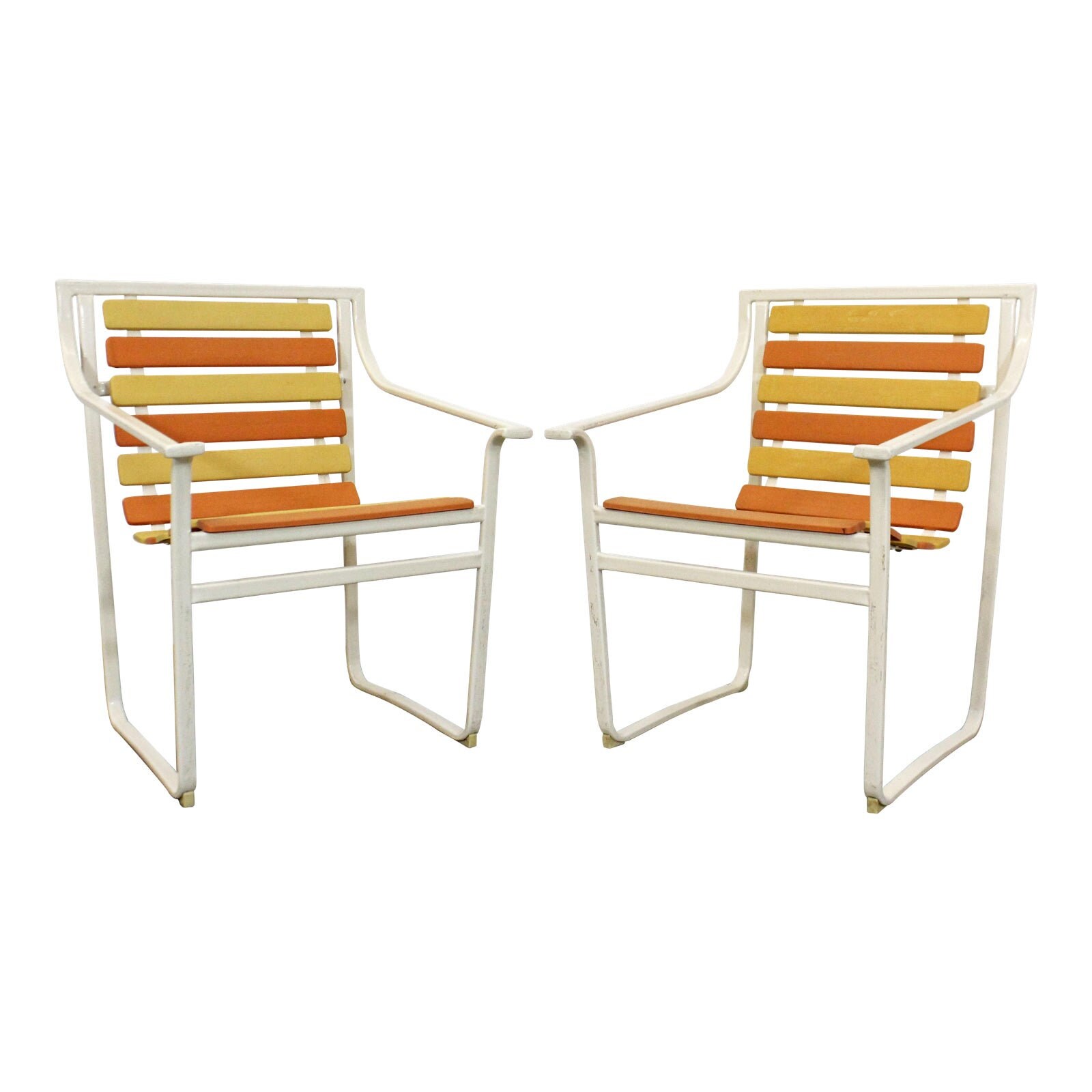 MidCentury Modern Rare Samsonite Outdoor Patio Steel Tube Arm Chairs