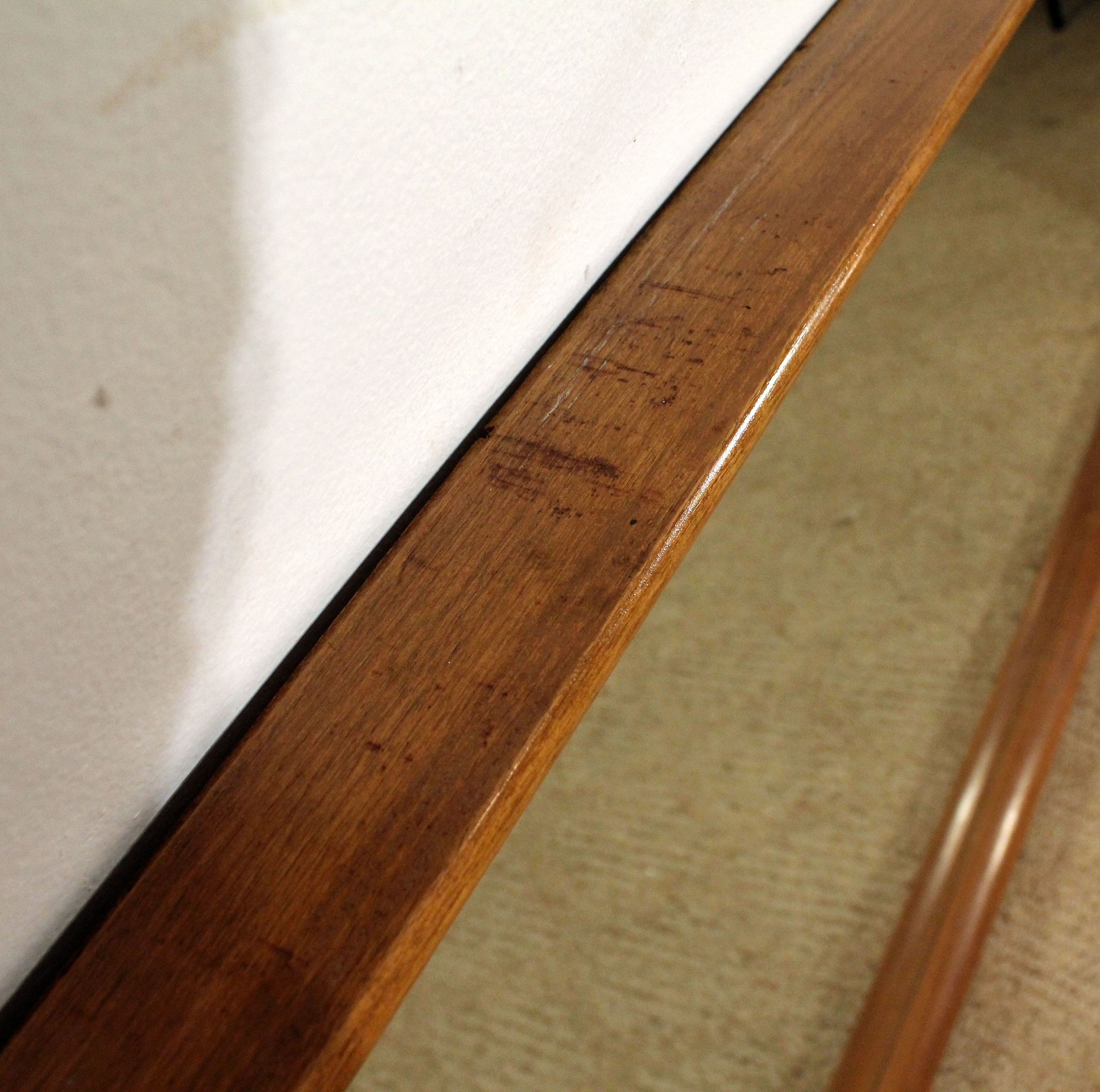 Mid-Century Danish Modern Large Rectangular Walnut Wall Mirror