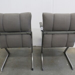 Mid-Century Modern Milo Baughman Style Chrome Cantilever Dining Chairs image 4