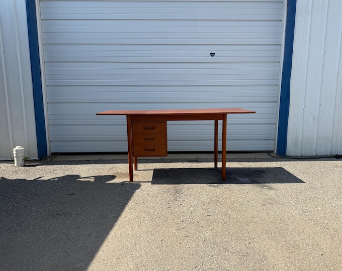 Mid-Century Modern Teak Drop Leaf Desk
