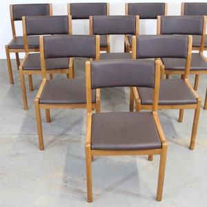 Set of 10 Danish Modern JL Moller Teak Side Dining Chairs image 1