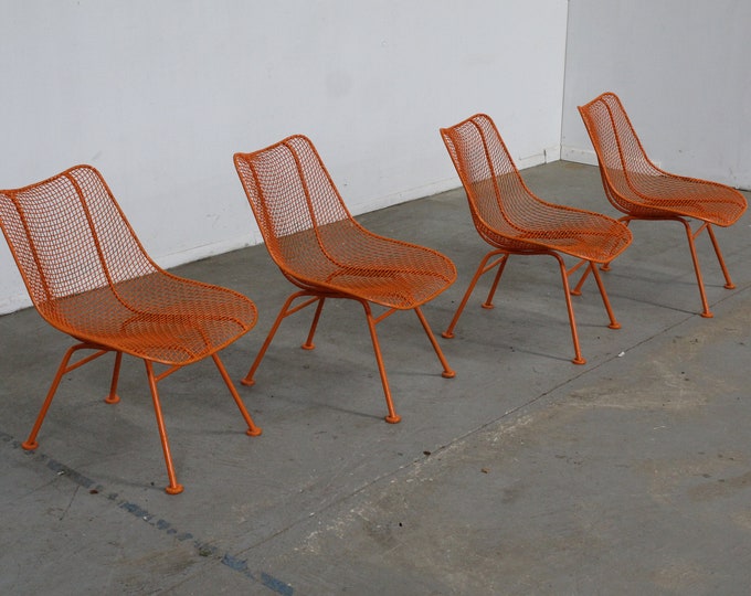 Set of 4 Mid Century Danish Modern Woodard Low Profile Sculptura Side Chairs