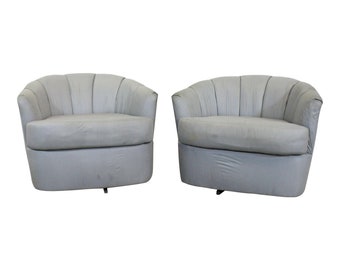 Pair of Mid-Century Danish Modern Milo Baughman for Selig Swivel Club Chairs