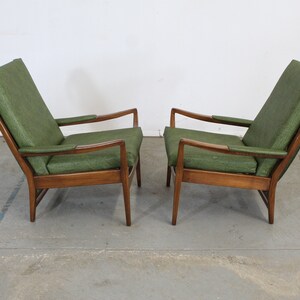 Pair of Mid Century Modern Walnut Open Arm Lounge Chairs image 5