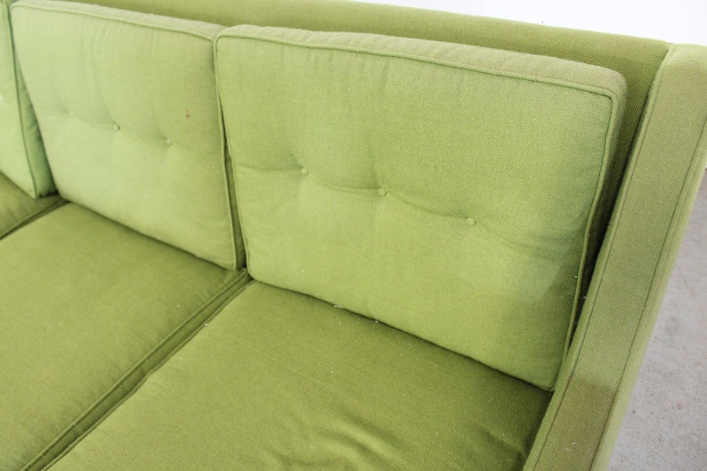 Mid-Century Modern Milo Baughman Style Pencil Splayed Leg 93 4 Cushion Sofa image 7