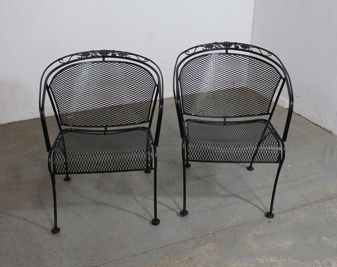 Set of 2 Mid-Century Modern Salterini Curve Back Outdoor Arm Chairs