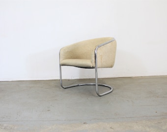 Mid-Century Modern Tubular Chrome Accent Chair by Thonet Industries