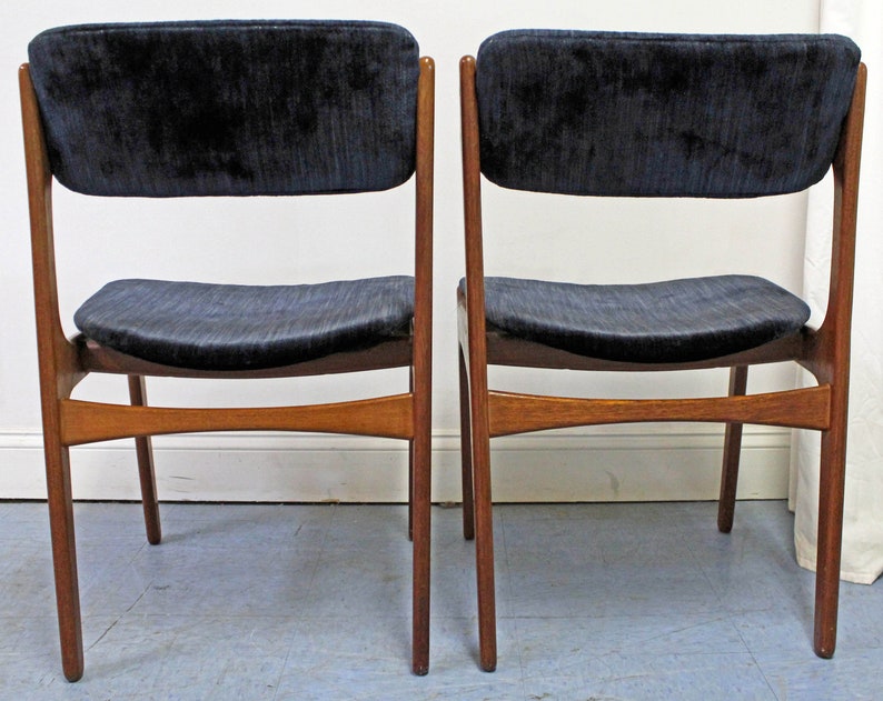 Vintage Erik Buch Dining Chairs Mid-Century Modern Danish Modern for O.D. Mobler Teak Side Chairs PAIR image 4