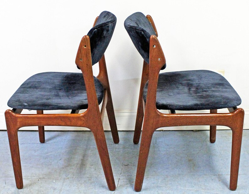 Vintage Erik Buch Dining Chairs Mid-Century Modern Danish Modern for O.D. Mobler Teak Side Chairs PAIR image 3