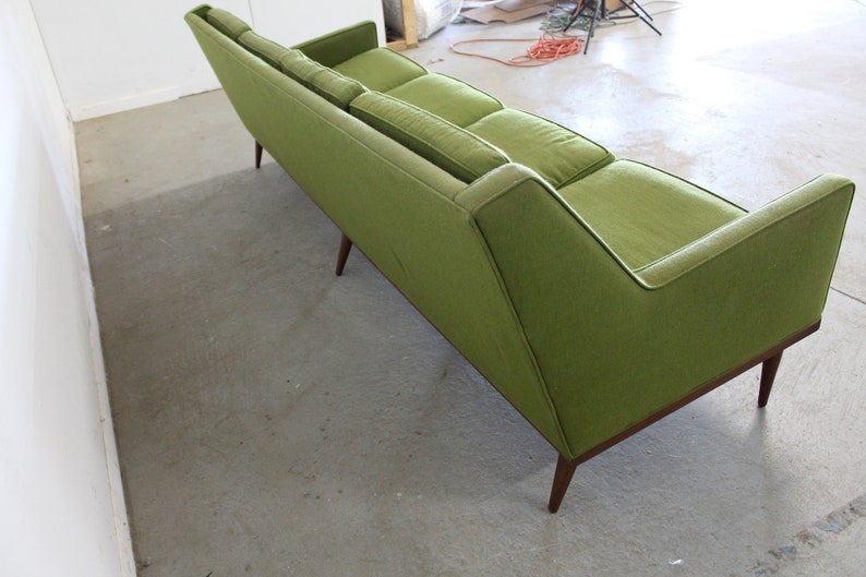 Mid-Century Modern Milo Baughman Style Pencil Splayed Leg 93 4 Cushion Sofa image 6