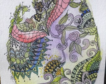 Carte doodle oeuf de Pâques