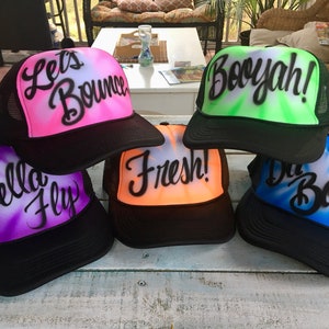 ONE Single | Airbrush Trucker Hat | Graffiti Airbrushed | Spray Paint 90s 80s Personalized Custom 1