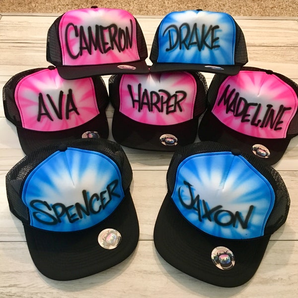 20 Airbrush HATS! Birthday Party Favors | 80's Party Favors | Kids Party Favors | Hip Hop Party Favors | Airbrush Trucker Hats | Party Favor