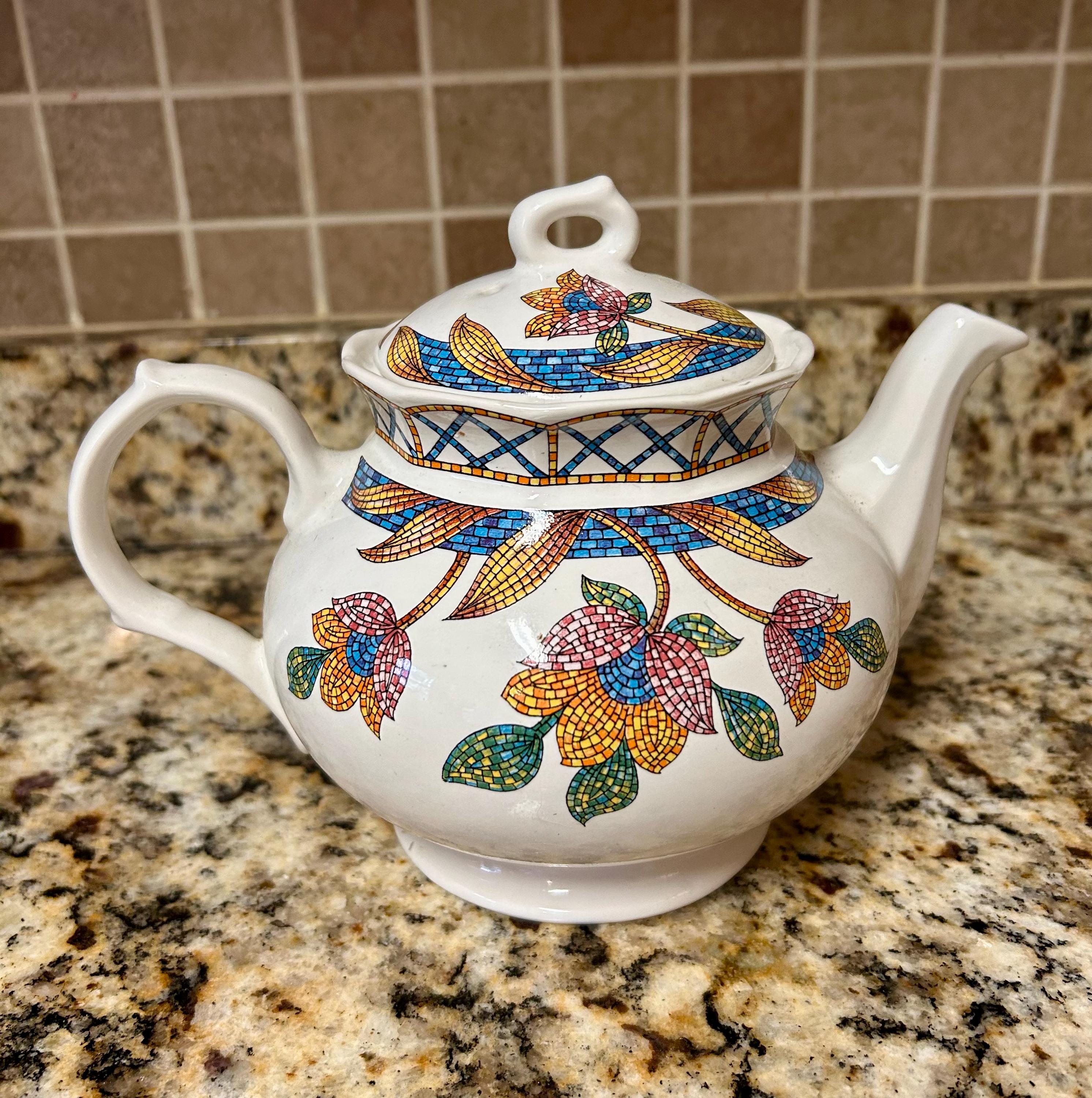 イギリス　英国　シュガーポット　陶器　ビンテージ　Sadler ENGLAND 1960s Sadler Teapot - Etsy
