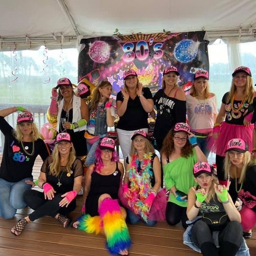 15 Airbrush HATS | Birthday shops Party Favors | 80s 90s Theme | Kids Teen Adult | Hip Hop Party Favors | Beach Theme | Vacation | Class Summer