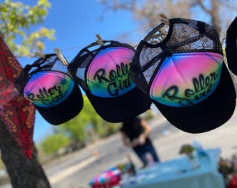 6 sombreros con aerógrafo para fiestas de cumpleaños, temática de hip hop de los 80 y 90, para niños, adolescentes y adultos, para niñas, para viajes al lago y la playa, para personalizar con aerógrafo.