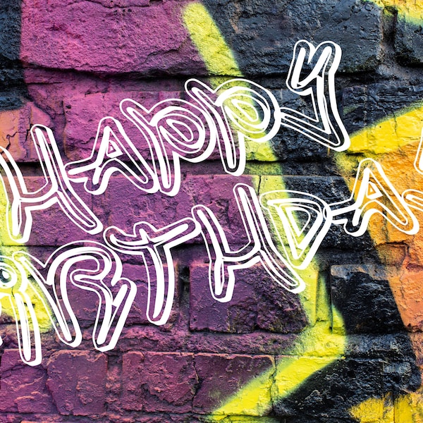 Graffiti Airbrush Party Backdrop | Downloadable | Kids Adult Teen Tween | Digital Download | Birthday Party | Hip Hop 90s 2000s 80s theme