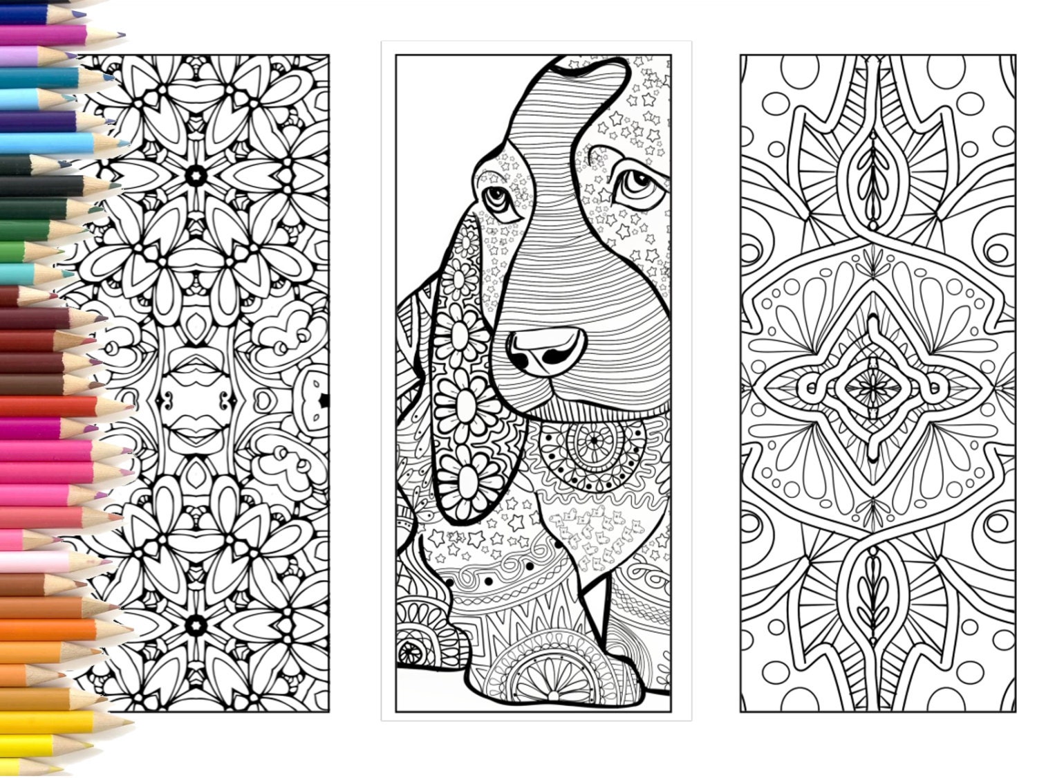 dog-lovers-bookmarks-birthday-printable-bookmarks-coloring-page-adults-printable-bookmarks