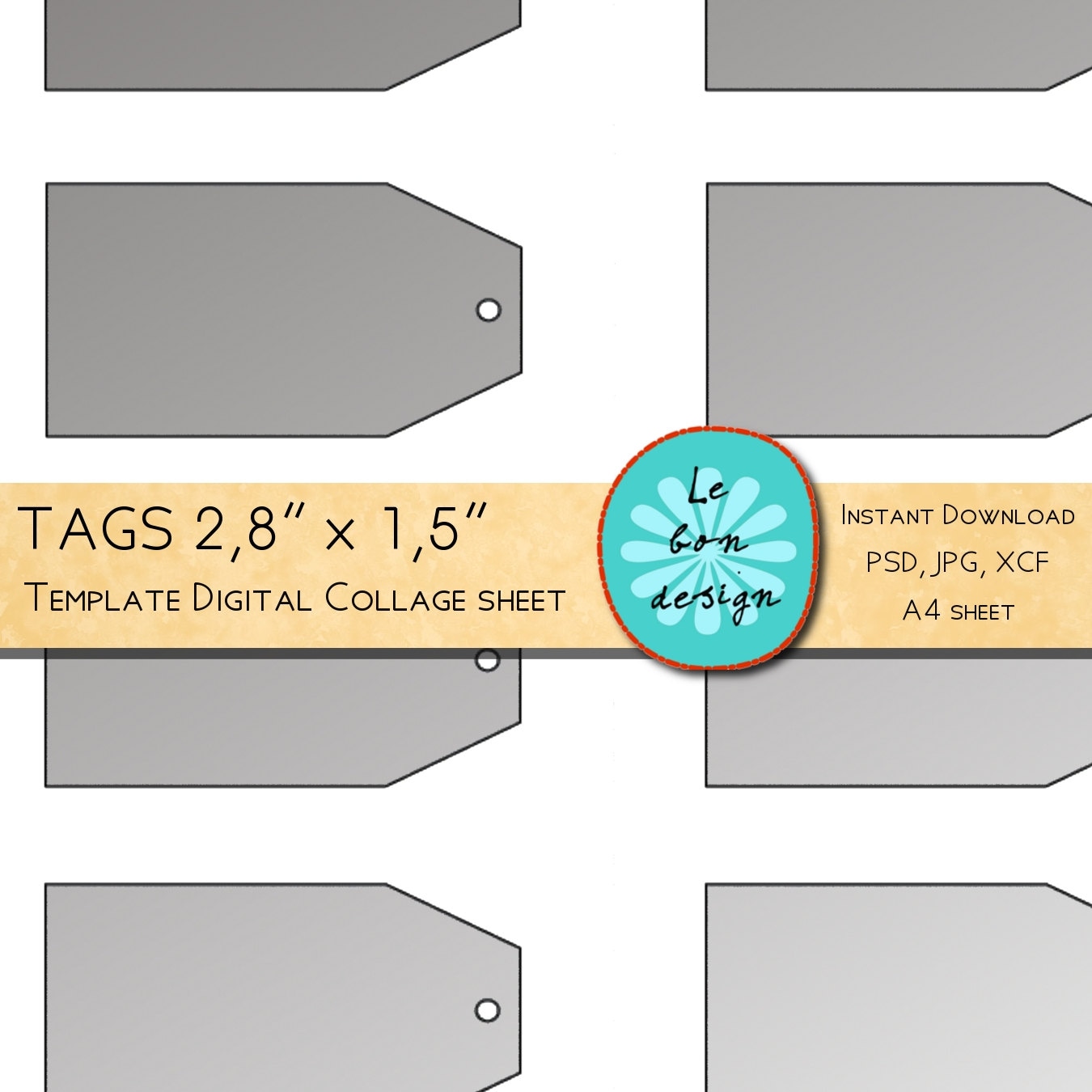 s And Labels Template Diy Collage Sheet Jpg Psd Gimp For Etsy