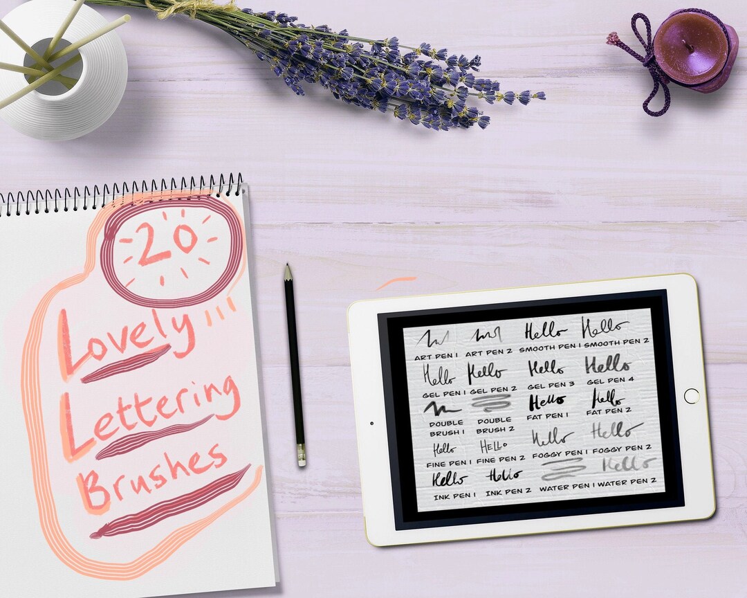 Procreate Brushes Pack 20 Hand Lettering Brushes for Procreate App iPad ...