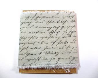 Tim Holtz Fabric Strip, Charcoal Handwriting, Junk Journal, Slow Stitch, Mixed Media Supply, PWTH318, 3" x 44"