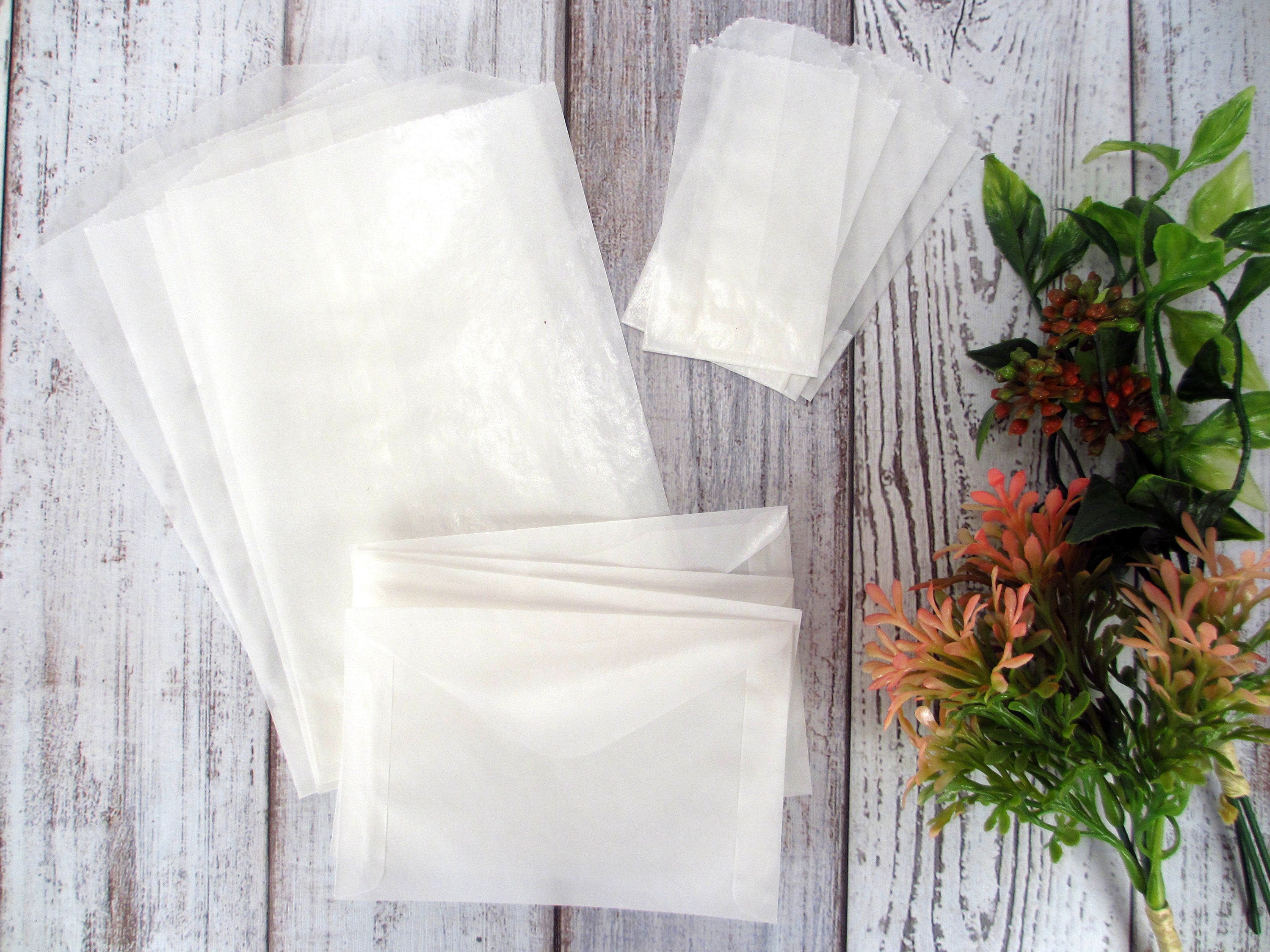 MT Products 6 x 4.5 White Wax Small Paper Bags/Glassine Bag - Pack of 150  