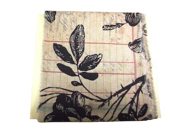 Tim Holtz Floral Fabric Strip, Regions Beyond, Junk Journal Ephemera, Slow Stitch, Mixed Media, 3x44 inches