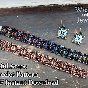 Perlenweberei-Muster: Artful Arcos Armband & Ohrringe (PDF Muster)