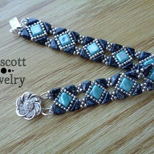 Beadweaving Pattern for Backsplash Bracelet and Earring with Tango Beads and Silky Beads image 7