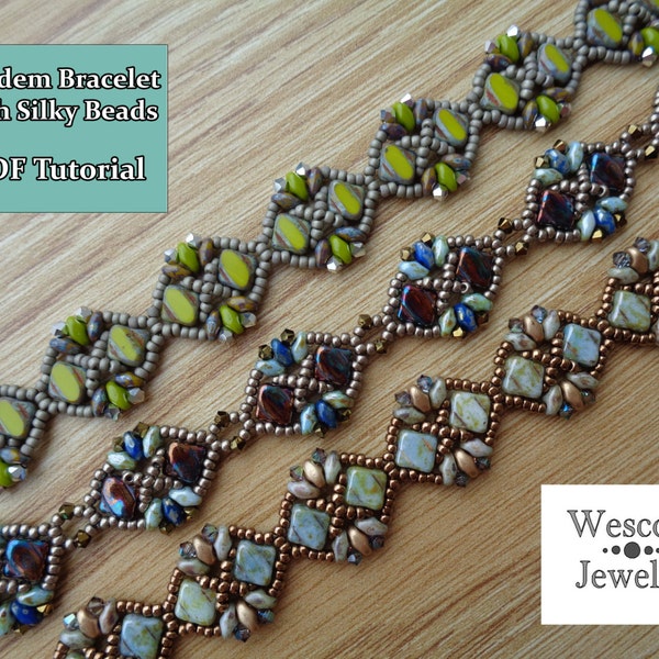 Beadweaving Pattern for Diadem Bracelet with Silky Beads and SuperDuos