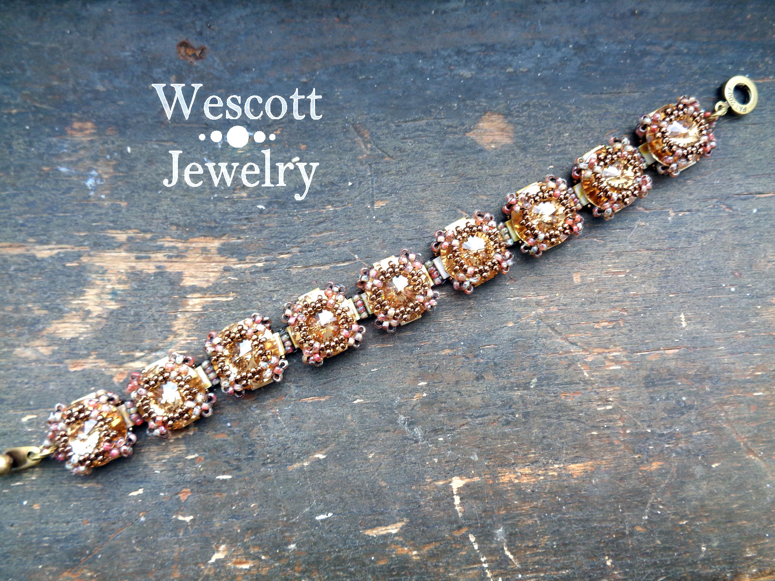 Beadweaving Pattern: Joystone Rivoli Bezel for Ring, Earrings, Necklace ...