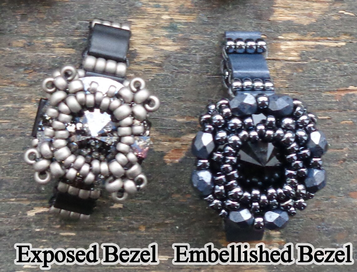Beadweaving Pattern: Joystone Rivoli Bezel for Ring, Earrings, Necklace ...