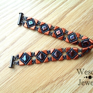 Beadweaving Pattern for Backsplash Bracelet and Earring with Tango Beads and Silky Beads image 8