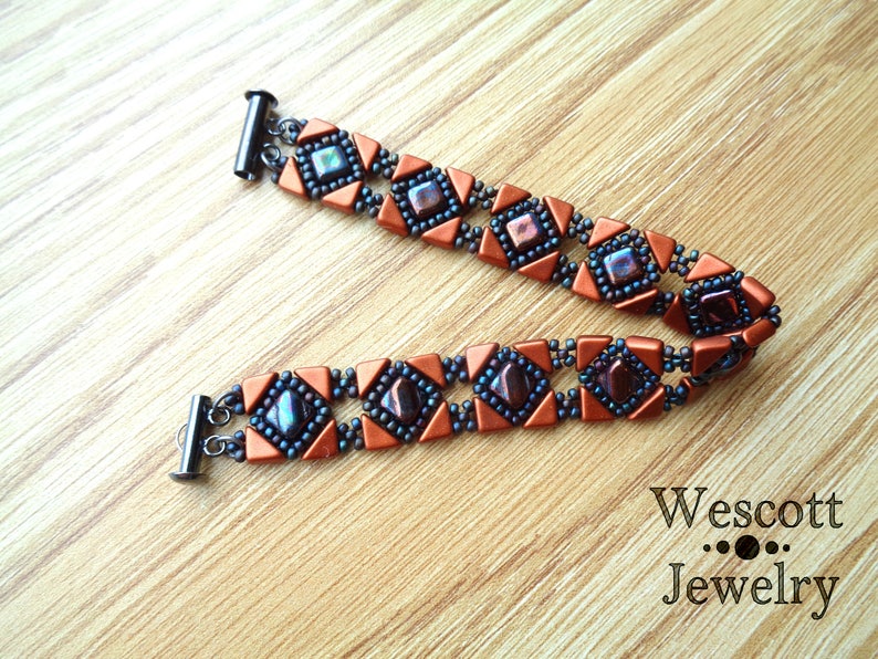 Beadweaving Pattern for Backsplash Bracelet and Earring with Tango Beads and Silky Beads image 8