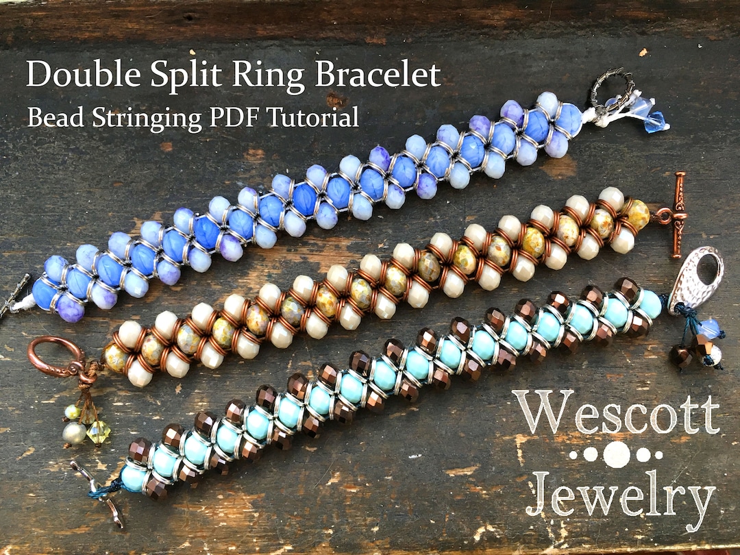 Beading Pattern for Double Split Ring or Jump Ring Bracelet Bead