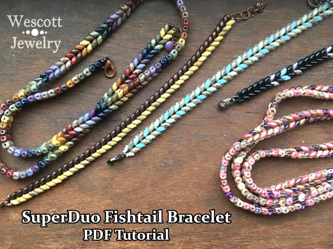 Готовый браслет Superduo и необходимые материалы для плетения