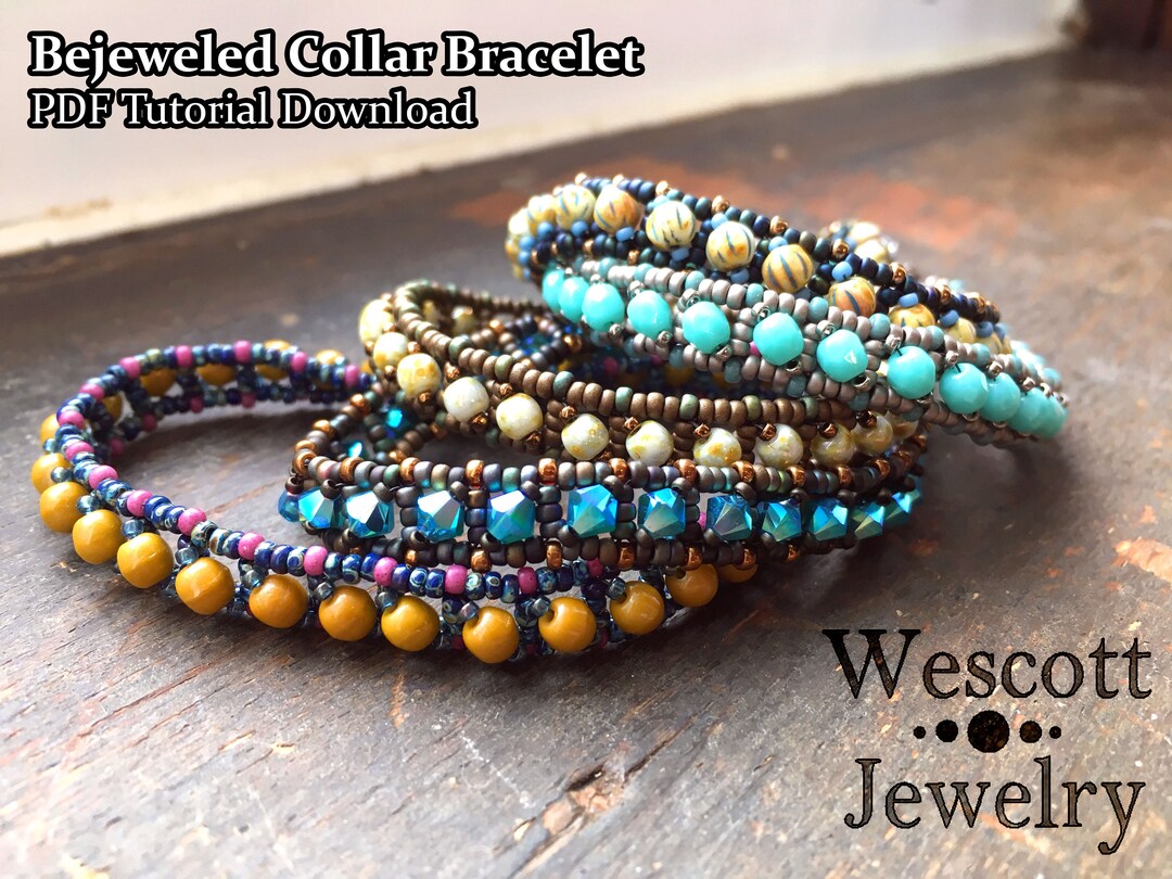 Bejeweled Collar Bracelet Pattern: Right Angle Weave Beadweaving ...