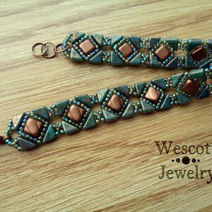 Beadweaving Pattern for Backsplash Bracelet and Earring with Tango Beads and Silky Beads image 4