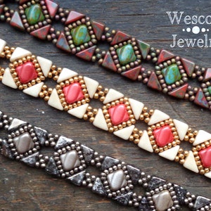 Beadweaving Pattern for Backsplash Bracelet and Earring with Tango Beads and Silky Beads image 5