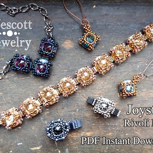 Beadweaving Pattern: Joystone Rivoli Bezel for Ring, Earrings, Necklace, Bracelet (PDF Pattern)