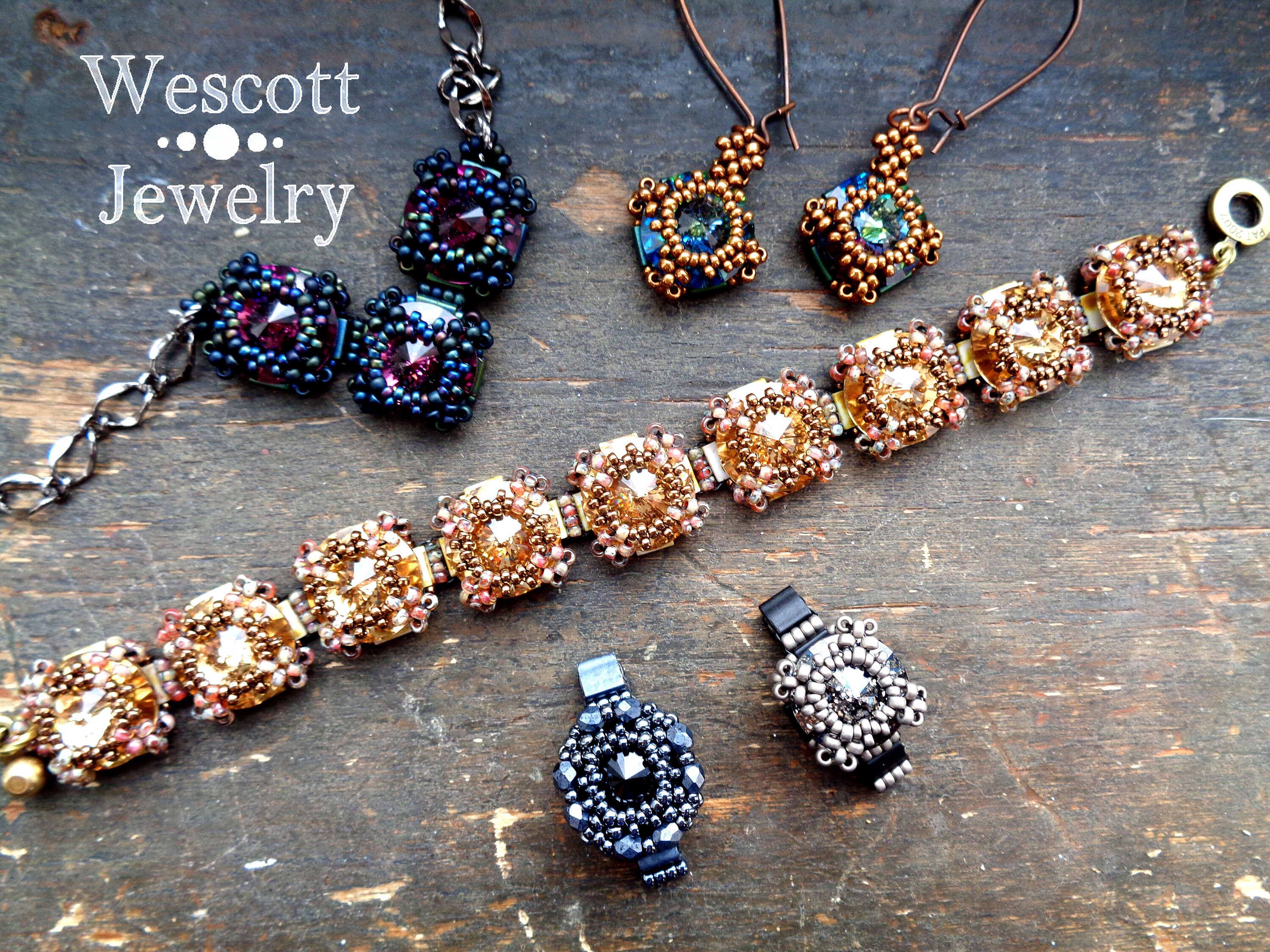 Beadweaving Pattern: Joystone Rivoli Bezel for Ring, Earrings, Necklace ...