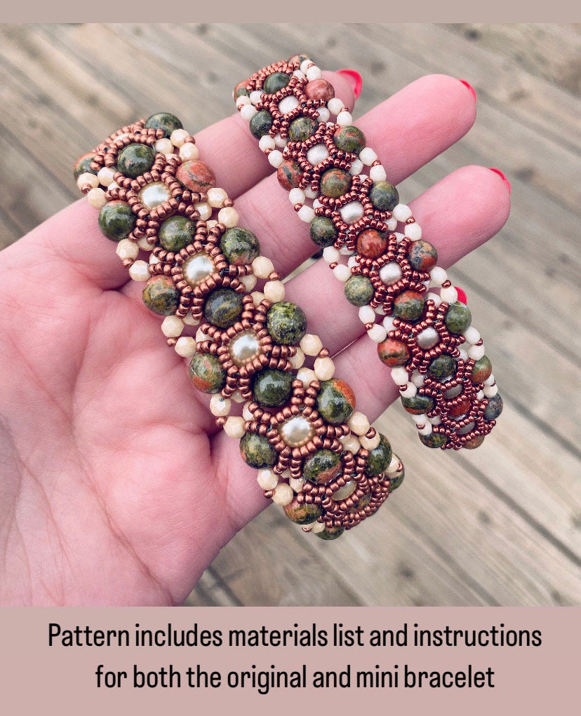 Beadweaving Pattern for Barcelona Bracelet With Pearls, Seed Beads, and ...