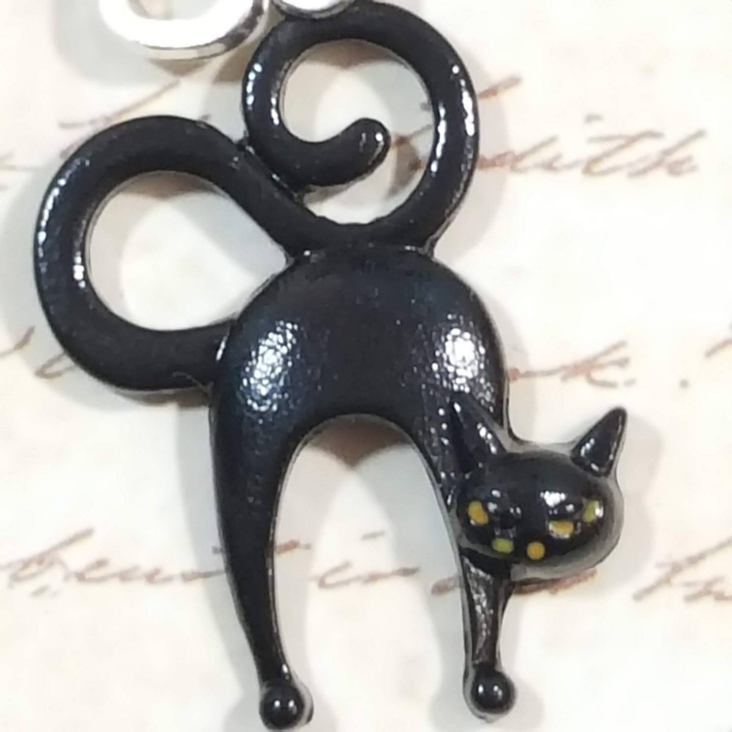 Black Cat Bracelet Black Chain Bracelet Black Cat Charm Etsy