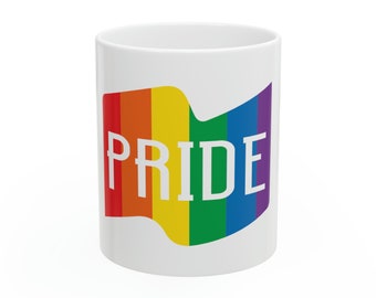 Rainbow flag pride mug, lgbtq pride, queer gift, lgbtq mug, rainbow pride mug