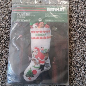 Counted Cross Stitch Stocking Kit Bernat Merry Christmas W00113 Goose  Christmas
