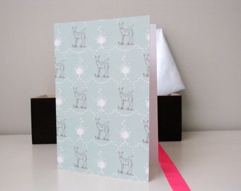 Cartes de Vœux imprimé Biche